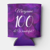 Elegant Paars 100 en geweldige Birthday Party Blikjeskoeler (Voorkant)