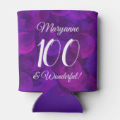 Elegant Paars 100 en geweldige Birthday Party Blikjeskoeler (Achterkant)