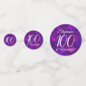 Elegant Paars 100 en geweldige Birthday Party Confetti (Voorkanten)