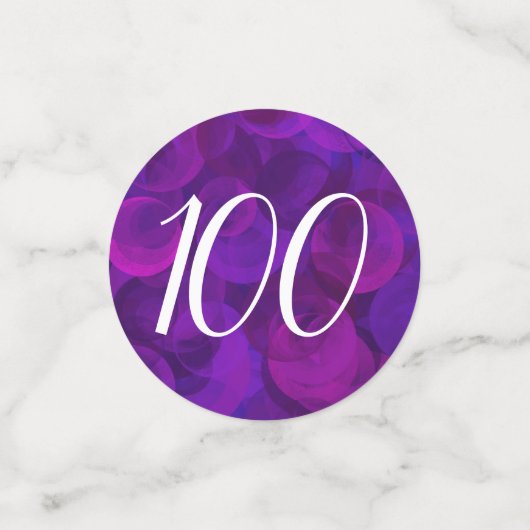 Elegant Paars 100 en geweldige Birthday Party Confetti (Kleine voorkant)