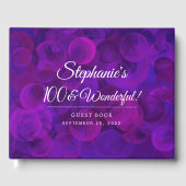 Elegant Paars 100 en geweldige Birthday Party Gastenboek (Voorkant)