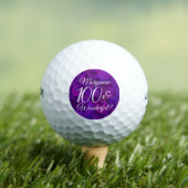 Elegant Paars 100 en geweldige Birthday Party Golfballen (Insitu Shirt)