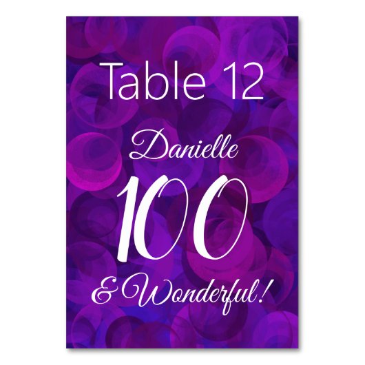 Elegant Paars 100 en geweldige Birthday Party Kaart (Achterkant)