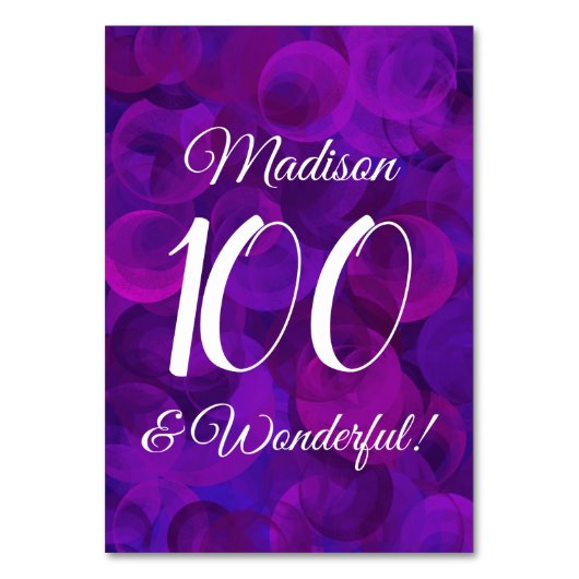 Elegant Paars 100 en geweldige Birthday Party Kaart (Voorkant)