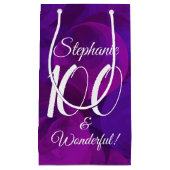 Elegant Paars 100 en geweldige Birthday Party Klein Cadeauzakje (Voorkant)