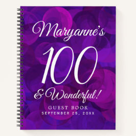 Elegant Paars 100 en geweldige Birthday Party Notitieboek