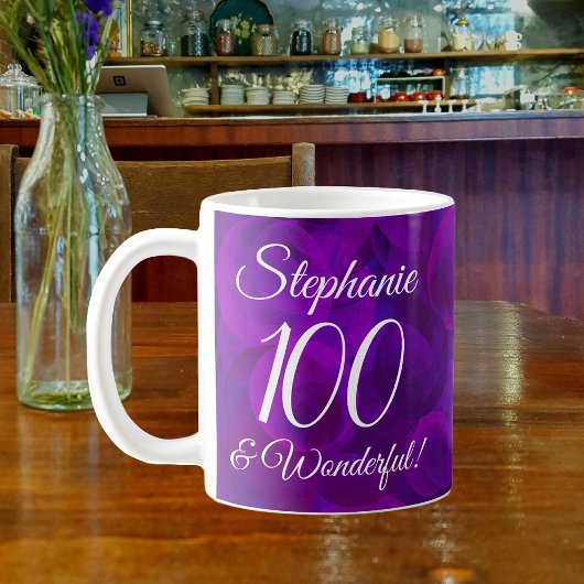 Elegant Paars 100 en geweldige verjaardag Koffiemok
