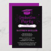 Elegant Paars 2018 Afstudeerder Pet Graduation Par Kaart (Voorkant / Achterkant)