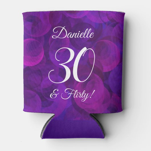 Elegant Paars 30 en Vluchtige verjaardag Blikjeskoeler (Voorkant)