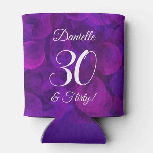 Elegant Paars 30 en Vluchtige verjaardag Blikjeskoeler (Achterkant)