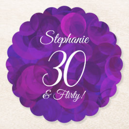 Elegant Paars 30 en Vluchtige verjaardag Kartonnen Onderzetters