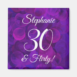 Elegant Paars 30 en Vluchtige verjaardag Magneet