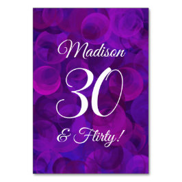 Elegant Paars 30 & Vluchtige verjaardag Kaart