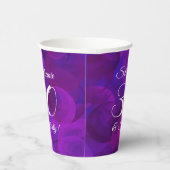 Elegant Paars 30 & Vluchtige verjaardag Papieren Bekers (Rechts)