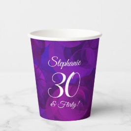 Elegant Paars 30 & Vluchtige verjaardag Papieren Bekers