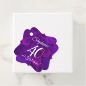 Elegant Paars 40 en Fabulous Birthday Party Bedankjes Labels (In situ)