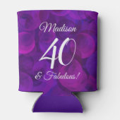 Elegant Paars 40 en Fabulous Birthday Party Blikjeskoeler (Achterkant)