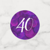Elegant Paars 40 en Fabulous Birthday Party Confetti (Kleine voorkant)