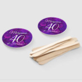 Elegant Paars 40 en Fabulous Birthday Party Handwaaier (Niet-gemonteerd)