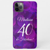 Elegant Paars 40 en Fabulous Birthday Party iPhone Hoesje (Achterkant)