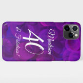 Elegant Paars 40 en Fabulous Birthday Party iPhone Hoesje (Achterkant horizontaal)