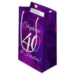 Elegant Paars 40 en Fabulous Birthday Party Klein Cadeauzakje