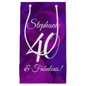 Elegant Paars 40 en Fabulous Birthday Party Klein Cadeauzakje (Voorkant)