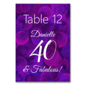 Elegant Paars 40 en Fabulous Birthday Party Name Kaart (Voorkant)