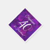 Elegant Paars 40 en Fabulous Birthday Party Servet (Hoek)