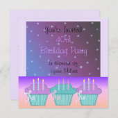 Elegant Paars 40e verjaardag uitnodiging (Voorkant / Achterkant)