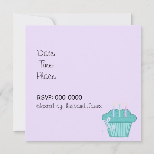 Elegant Paars 40e verjaardag uitnodiging (Achterkant)