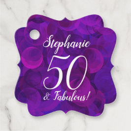 Elegant Paars 50 en Fabulous Birthday Party Bedankjes Labels