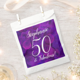 Elegant Paars 50 en Fabulous Birthday Party Bedankzakje