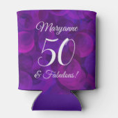 Elegant Paars 50 en Fabulous Birthday Party Blikjeskoeler (Achterkant)