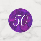 Elegant Paars 50 en Fabulous Birthday Party Confetti (Kleine voorkant)