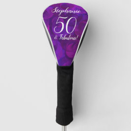 Elegant Paars 50 en Fabulous Birthday Party Golfheadcover