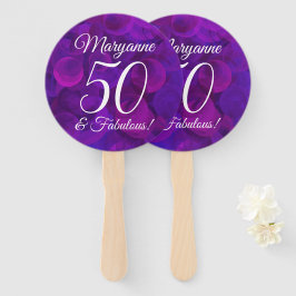 Elegant Paars 50 en Fabulous Birthday Party Handwaaier