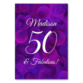 Elegant Paars 50 en Fabulous Birthday Party Kaart