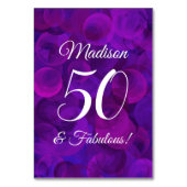 Elegant Paars 50 en Fabulous Birthday Party Kaart (Achterkant)