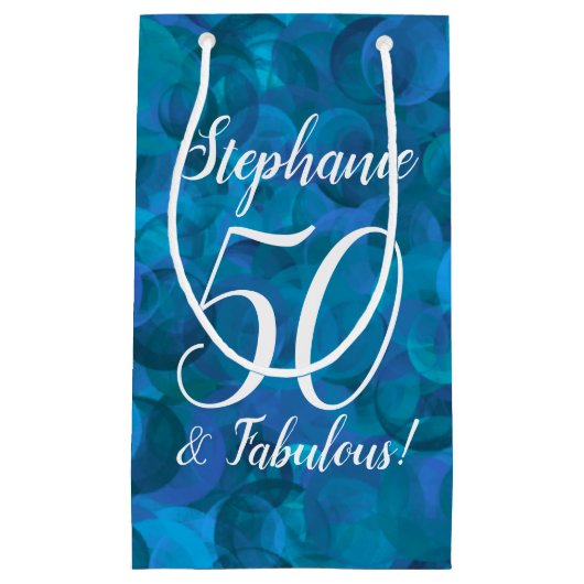 Elegant Paars 50 en Fabulous Birthday Party Klein Cadeauzakje (Voorkant)