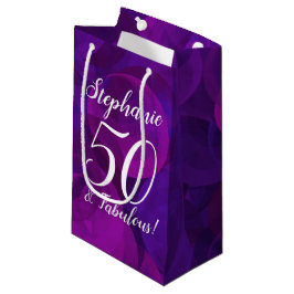 Elegant Paars 50 en Fabulous Birthday Party Klein Cadeauzakje