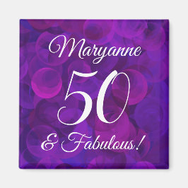 Elegant Paars 50 en Fabulous Birthday Party Magneet