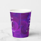 Elegant Paars 50 en Fabulous Birthday Party Papieren Bekers (Rechts)