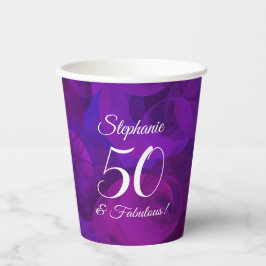 Elegant Paars 50 en Fabulous Birthday Party Papieren Bekers
