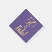 Elegant Paars "50 & Fab!" 50e verjaardag Servet (Hoek)