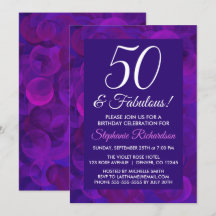 Elegant Paars 50 & Fabulous Birthday Party