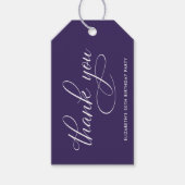 Elegant Paars 50e Verjaardagsfeest Bedankt Cadeaulabel (Voorkant)