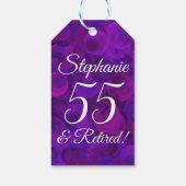 Elegant Paars 55 en Gepensioneerd Pensioen Cadeaulabel (Achterkant)