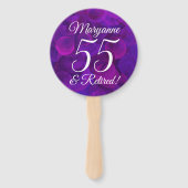 Elegant Paars 55 en Pensioenpartij in ruste Handwaaier (Achterkant)