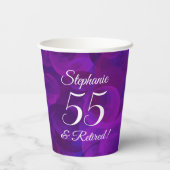 Elegant Paars 55 en Pensioenpartij in ruste Papieren Bekers (Achterkant)